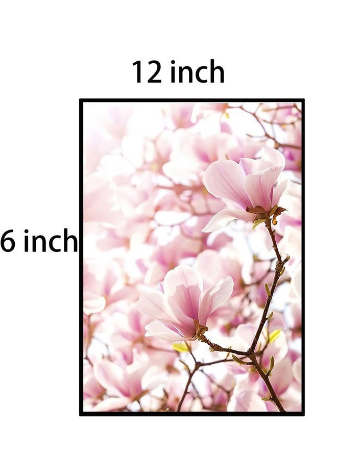 Framed Scandinavian Flower Canvas Poster Pink Magnolia Floral Print Painting Nordic Smile Quote Art Wall Pictures for Living Room Office Bedroom Home Decor -3 Pack (12 X 16Inch) - Image 5
