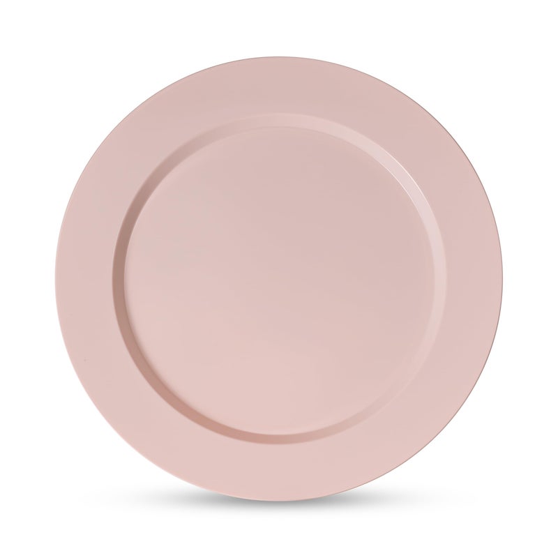 Munfix 100 Pink Plastic Plates Set  50 Pcs 10 Inch Plastic Dinner Plates and 50 Pcs 7 Inch Plastic Dessert Plates  Elegant Fancy Heavy Duty Disposable Plates for Party  Wedding  Pink - Image 5