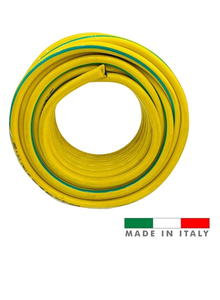 Jovial Garden Hose Reinforced (Yellow) 1/2 Inch 50 Meter Irrigation Water Hose Flexible Watering hose, Made in ITALY - Image 2