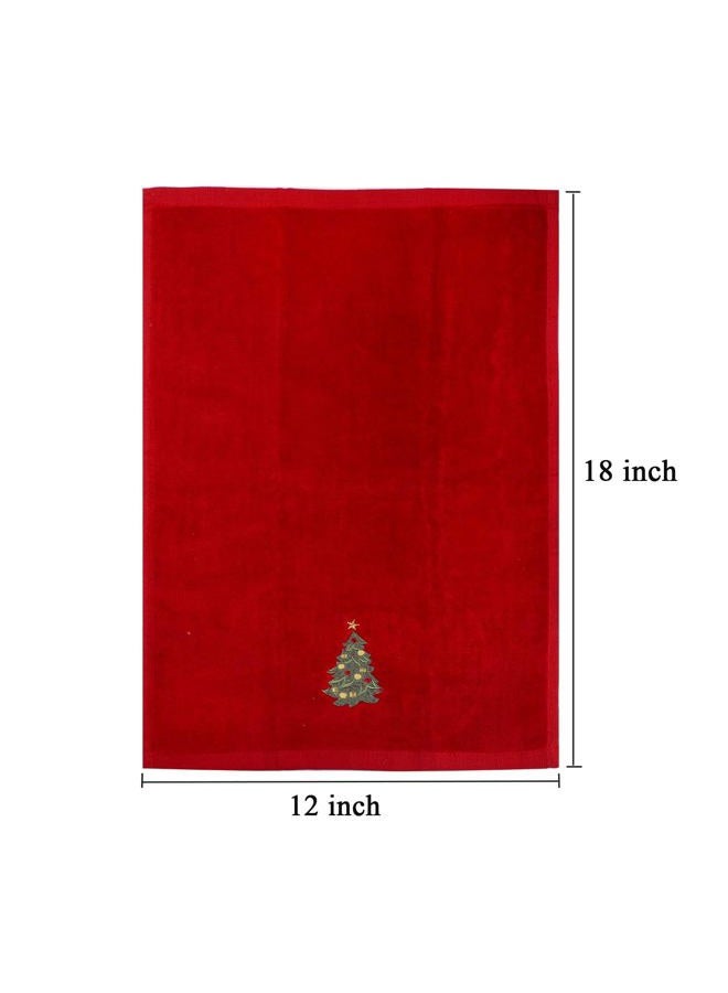 Aneco 6 Pack Christmas Hand Towels Washcloths 12 x 18 inch 100% Pure Cotton Towels Bathroom Decorative Dish Towels Set, Christmas Pattern Design Christmas Towels Gift Set, 3 Colors - Image 2