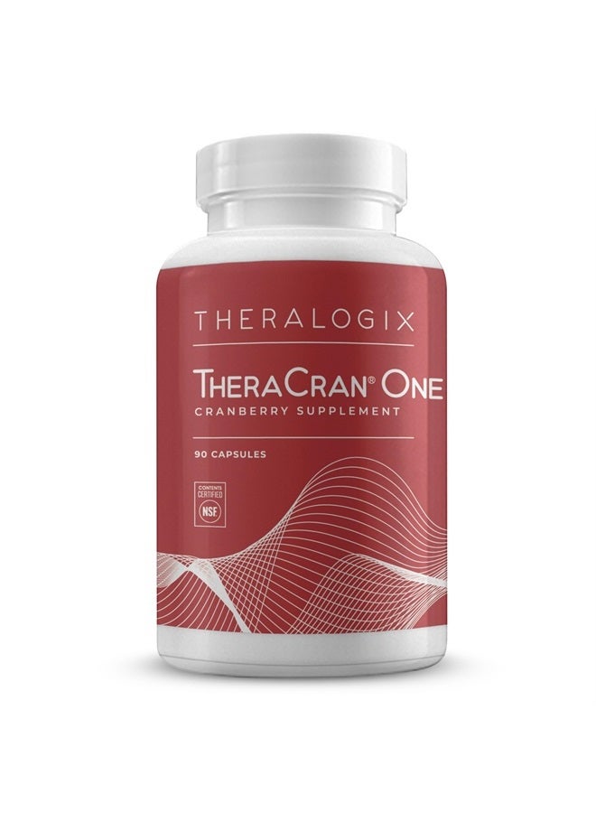 Theralogix TheraCran One Cranberry Capsules - 90-Day Supply - Cranberry Supplement for Men & Women - Cranberry Pills to Support Urinary Tract Health* - 36mg PACs per Capsule - NSF Certified - 90 Caps - Image 1