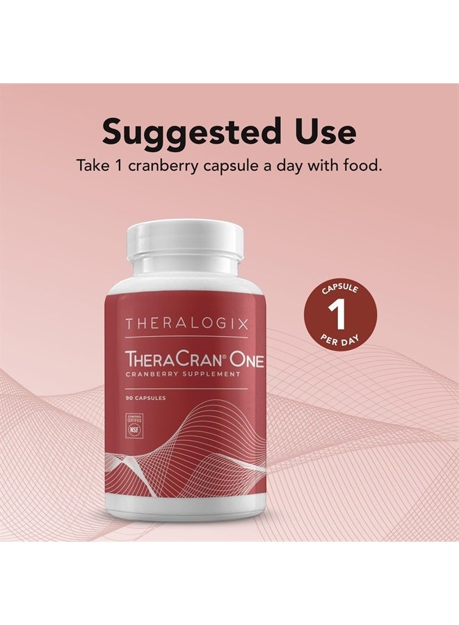 Theralogix TheraCran One Cranberry Capsules - 90-Day Supply - Cranberry Supplement for Men & Women - Cranberry Pills to Support Urinary Tract Health* - 36mg PACs per Capsule - NSF Certified - 90 Caps - Image 4