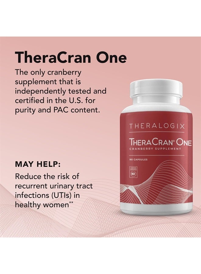 Theralogix TheraCran One Cranberry Capsules - 90-Day Supply - Cranberry Supplement for Men & Women - Cranberry Pills to Support Urinary Tract Health* - 36mg PACs per Capsule - NSF Certified - 90 Caps - Image 3
