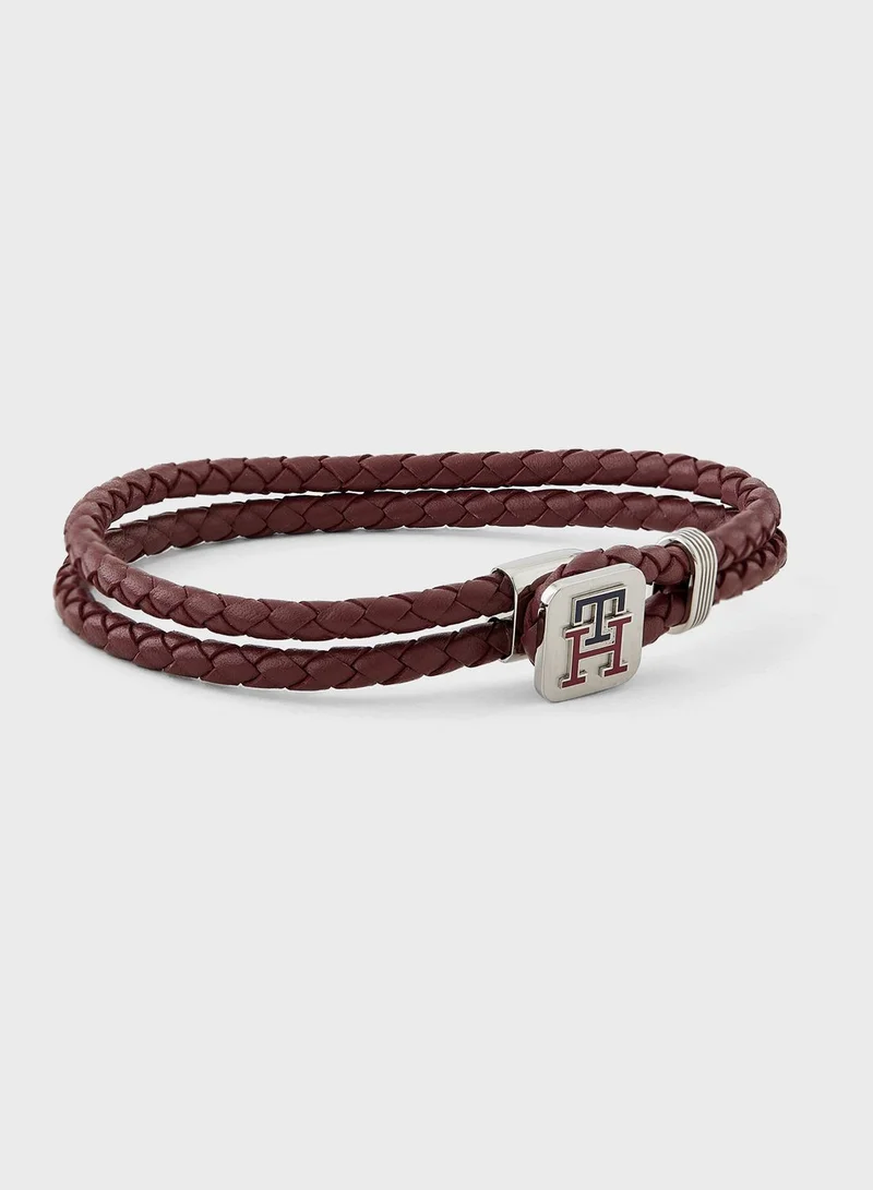 TOMMY HILFIGER Th Monogram Leather Bracelet