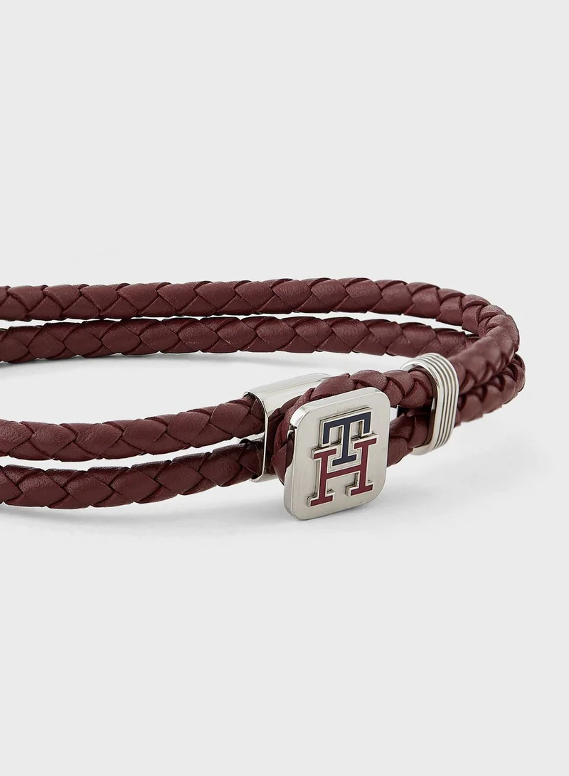 TOMMY HILFIGER Th Monogram Leather Bracelet