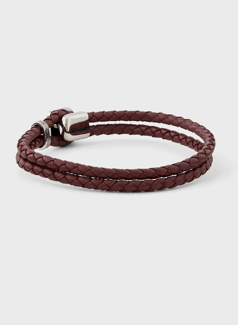 TOMMY HILFIGER Th Monogram Leather Bracelet