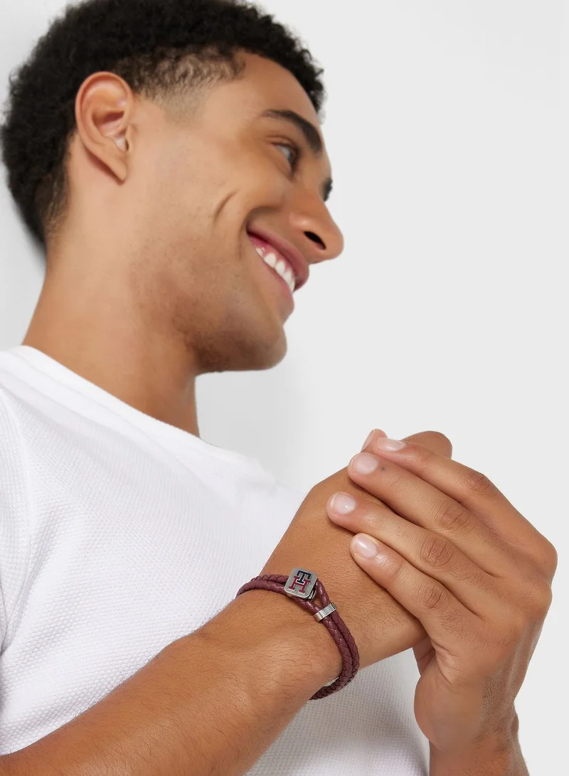 TOMMY HILFIGER Th Monogram Leather Bracelet