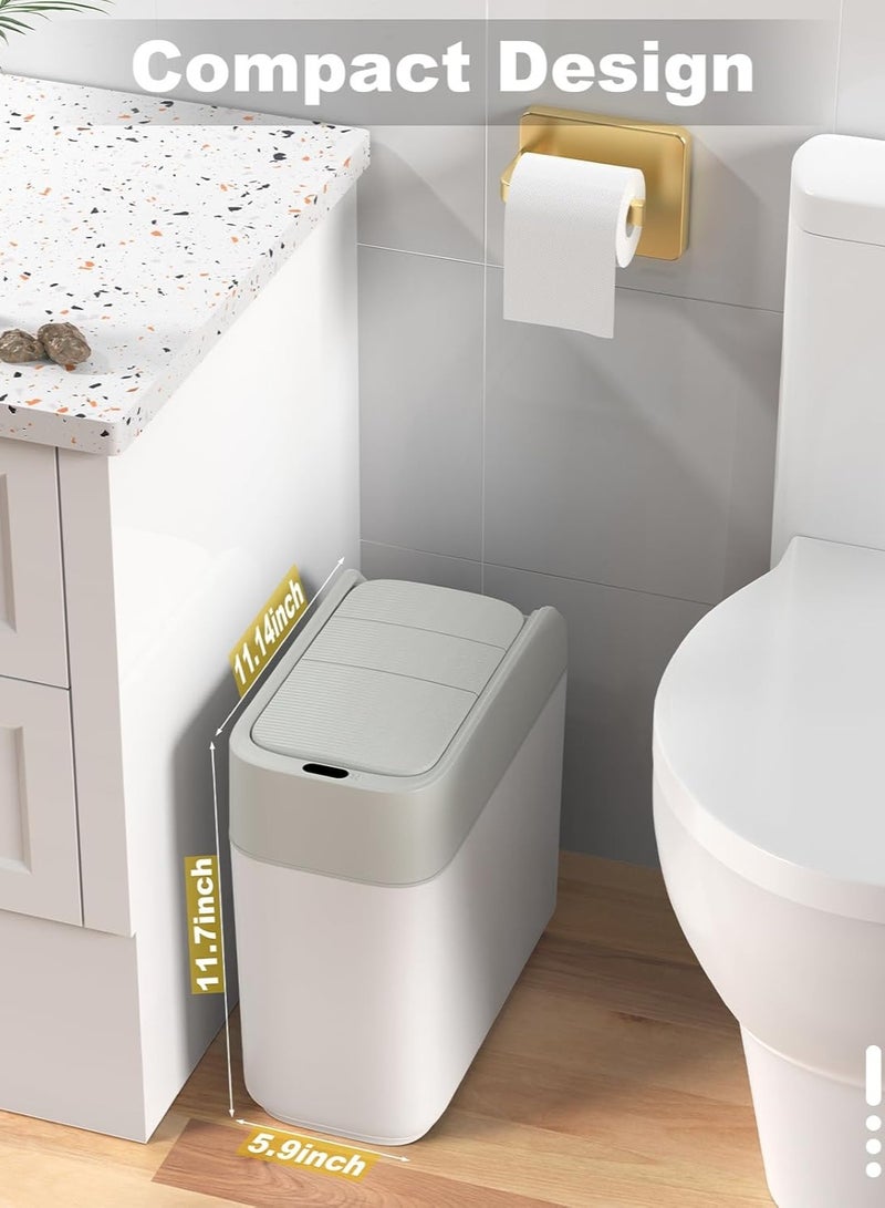 Slim Motion Sensor Trash Can 12L – Touchless Slide Lid Waste Bin with Auto Bag Adsorption, Odor Control, and Dual Power for Bathroom, Kitchen, Bedroom, or Office  - Image 5