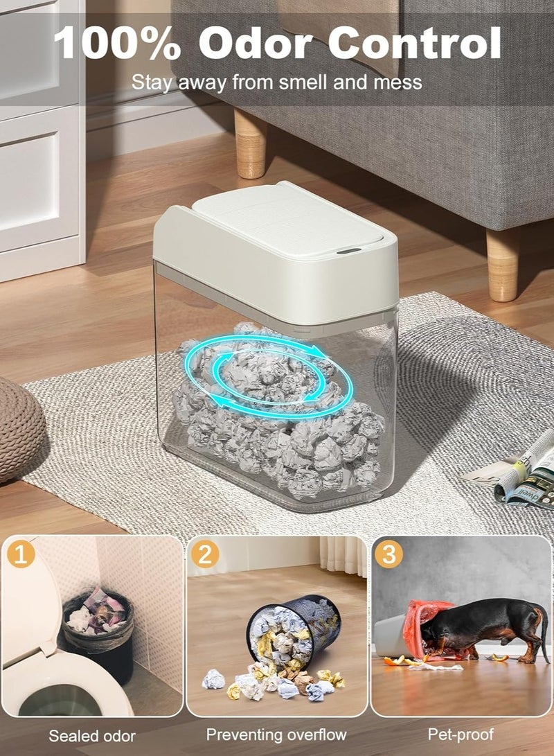 Slim Motion Sensor Trash Can 12L – Touchless Slide Lid Waste Bin with Auto Bag Adsorption, Odor Control, and Dual Power for Bathroom, Kitchen, Bedroom, or Office  - Image 4