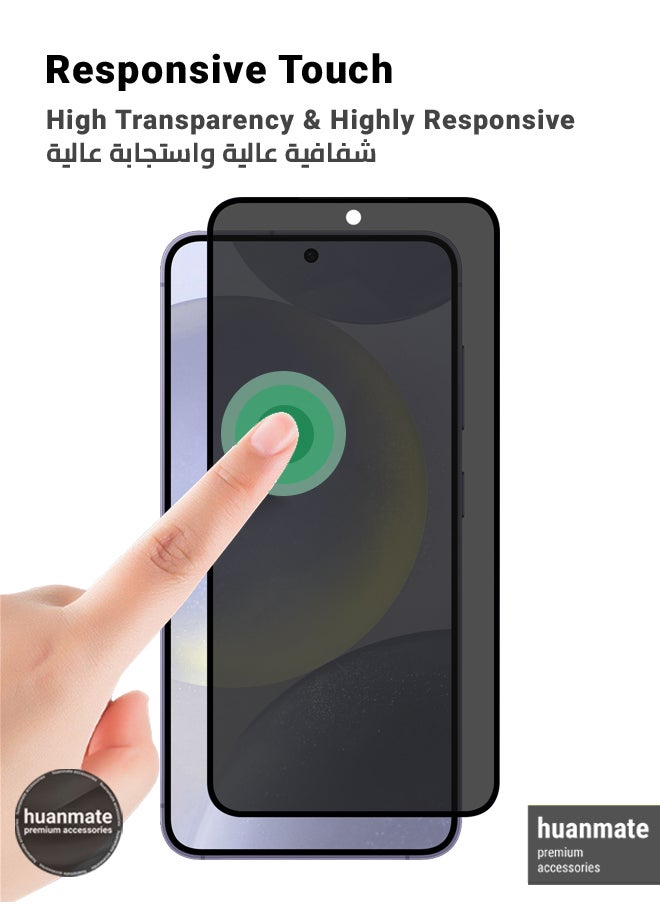 huanmate - Samsung Galaxy S24 Plus Matte Ceramic Privacy Screen Protector – Premium Edge to Edge Anti Spy Privacy Ceramic Film, Delicate Touch, Anti-Explosion, Smooth Arc Edge, Easy Installation - Image 1