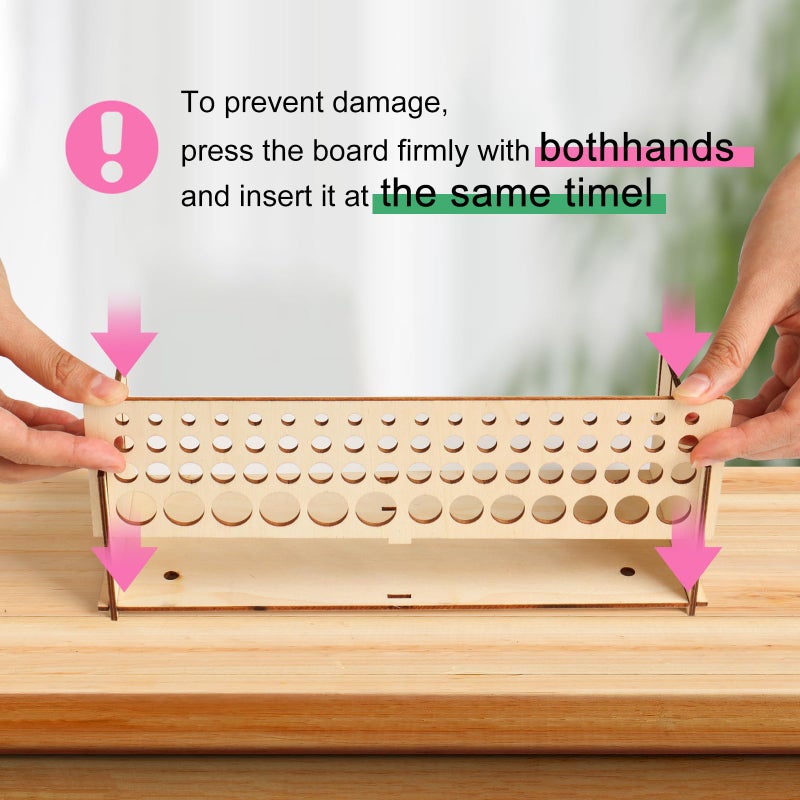 SBYURE Wooden Paint Brush Holder Artist Brush Holder 67 Hole Paintbrush Holder Desktop Organizer Wood Paint Brush Rack for Pens Pencils and Art Tools - Image 5
