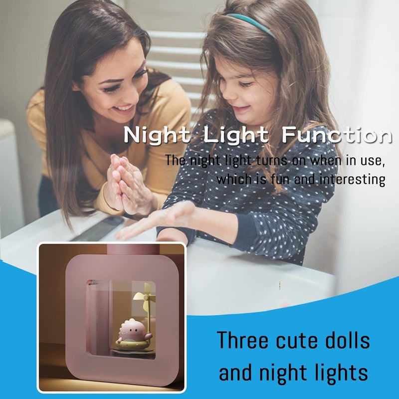 Excefore Automatic Soap Dispenser,Cute Cat Touchless Soap Dispenser with Night Light,400ml Kids Soap Dispenser,Rechargeable Wall Mounted Soap Dispenser for Kitchen, Bathroom, School, Office - Image 3