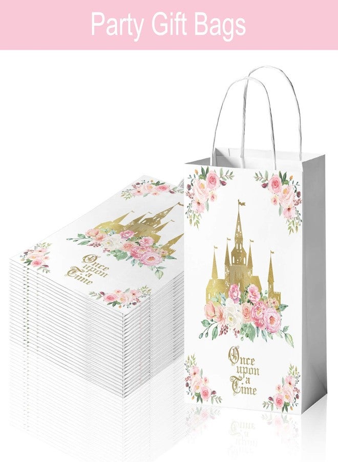 Reyoust 24 Pieces Once Upon a Time Party Favors Bags, Gold Castle Princess Fairytale Happy Birthday Gift Snacks Treat Candy Bags With Handles for Princess Party Decorations - Image 2