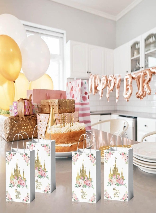 Reyoust 24 Pieces Once Upon a Time Party Favors Bags, Gold Castle Princess Fairytale Happy Birthday Gift Snacks Treat Candy Bags With Handles for Princess Party Decorations - Image 5