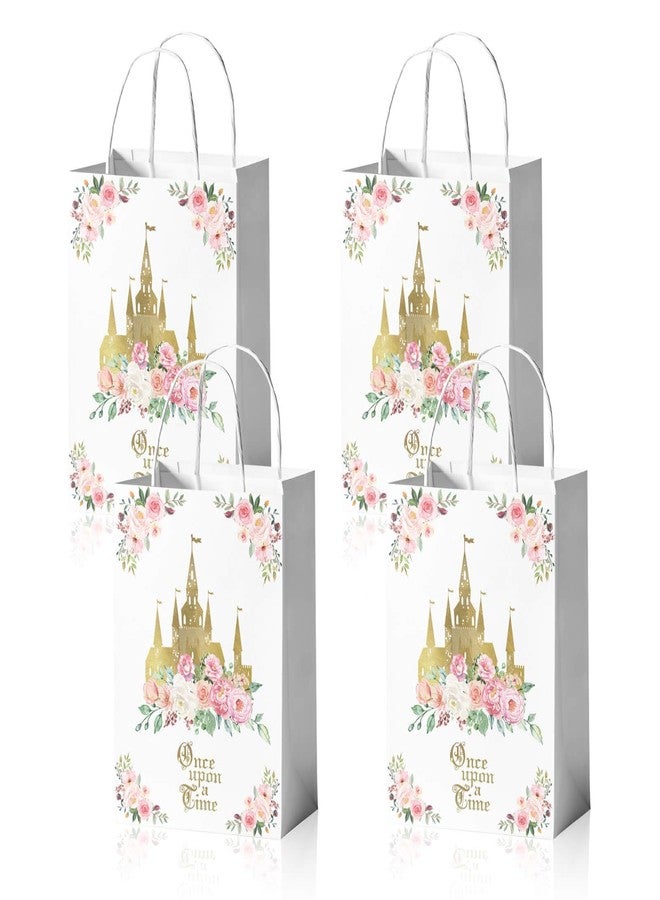 Reyoust 24 Pieces Once Upon a Time Party Favors Bags, Gold Castle Princess Fairytale Happy Birthday Gift Snacks Treat Candy Bags With Handles for Princess Party Decorations - Image 1