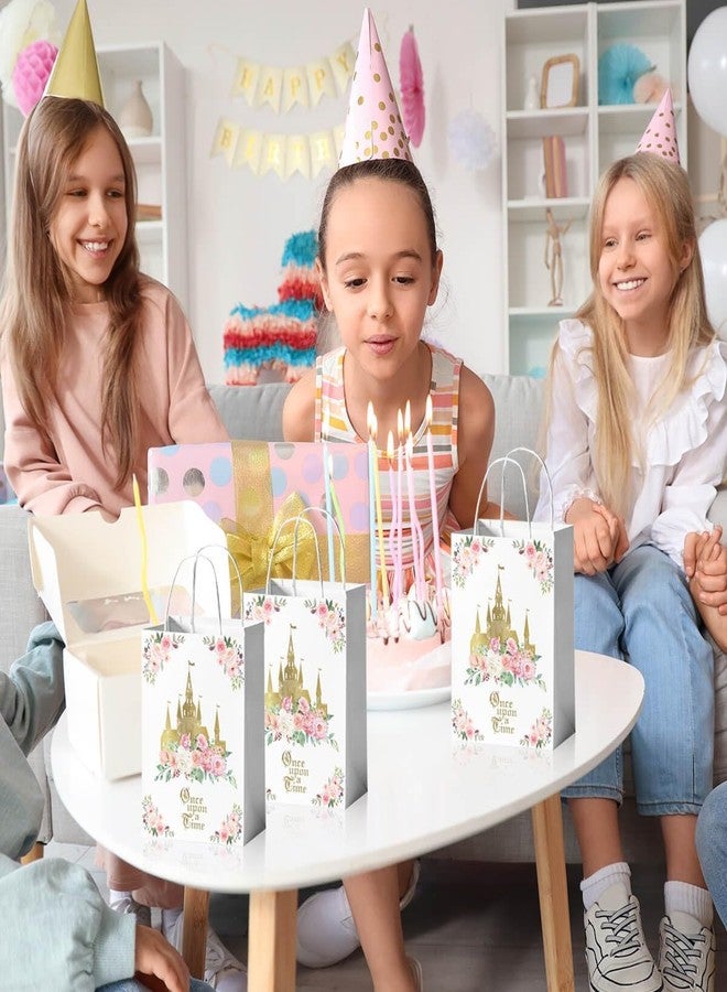 Reyoust 24 Pieces Once Upon a Time Party Favors Bags, Gold Castle Princess Fairytale Happy Birthday Gift Snacks Treat Candy Bags With Handles for Princess Party Decorations - Image 4