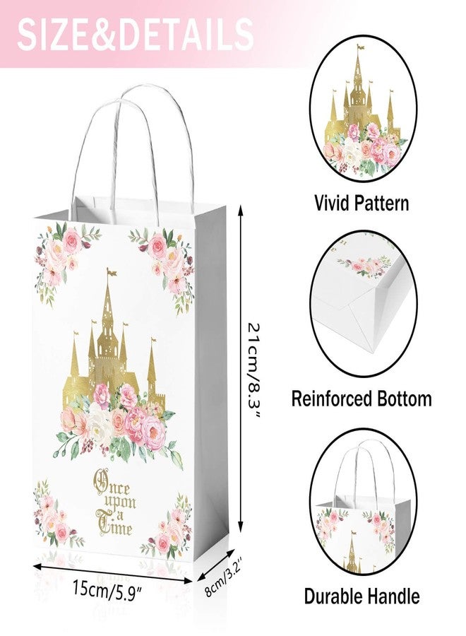 Reyoust 24 Pieces Once Upon a Time Party Favors Bags, Gold Castle Princess Fairytale Happy Birthday Gift Snacks Treat Candy Bags With Handles for Princess Party Decorations - Image 3