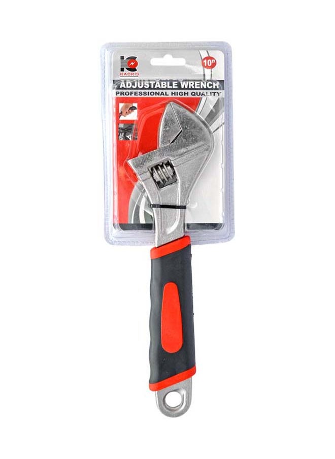 KADRIS - 10 Inch Cabon Steel Adjustable Wrench, Extra Wide Jaw Opening, Heat Treated Chrome Plated Drop Forged, Hand Rubber Grip - Image 1