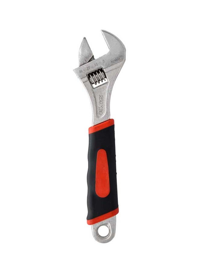 KADRIS - 10 Inch Cabon Steel Adjustable Wrench, Extra Wide Jaw Opening, Heat Treated Chrome Plated Drop Forged, Hand Rubber Grip - Image 1