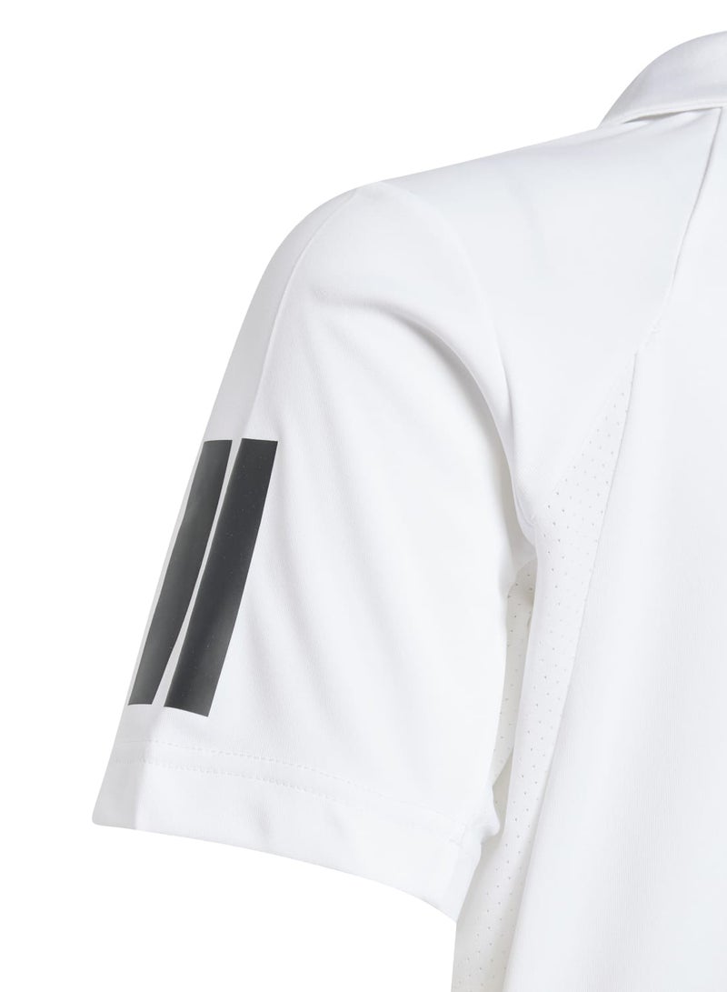 Adidas Boys Club Tennis 3-Stripes Polo Shirt - Image 3