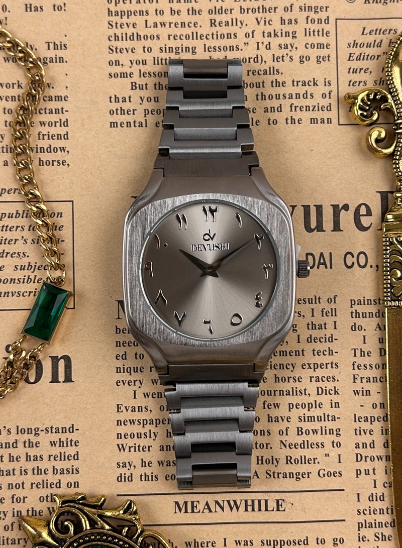 ديفوشي ساعة يد رجالية فاخرة ستانلس ستيل بحروف عربية – وجه كلاسيكي | ديفوشي - Image 2