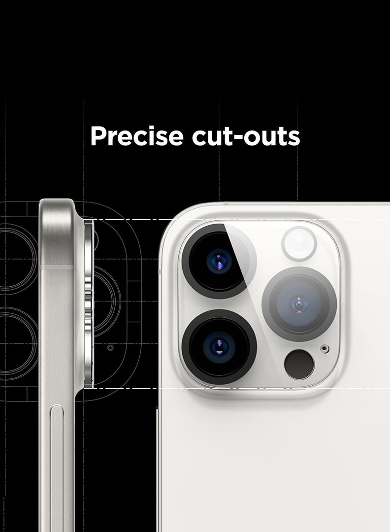 Theodor حامي عدسة الكاميرا لجهاز iPhone 16 Pro بحجم 6.3 بوصة و iPhone 16 Pro Max بحجم 6.9 بوصة، زجاج مقسى 9H، مقاوم للخدوش، متوافق مع الجرابات، لا يؤثر على الصور الليلية، وضوح عالي - Image 2