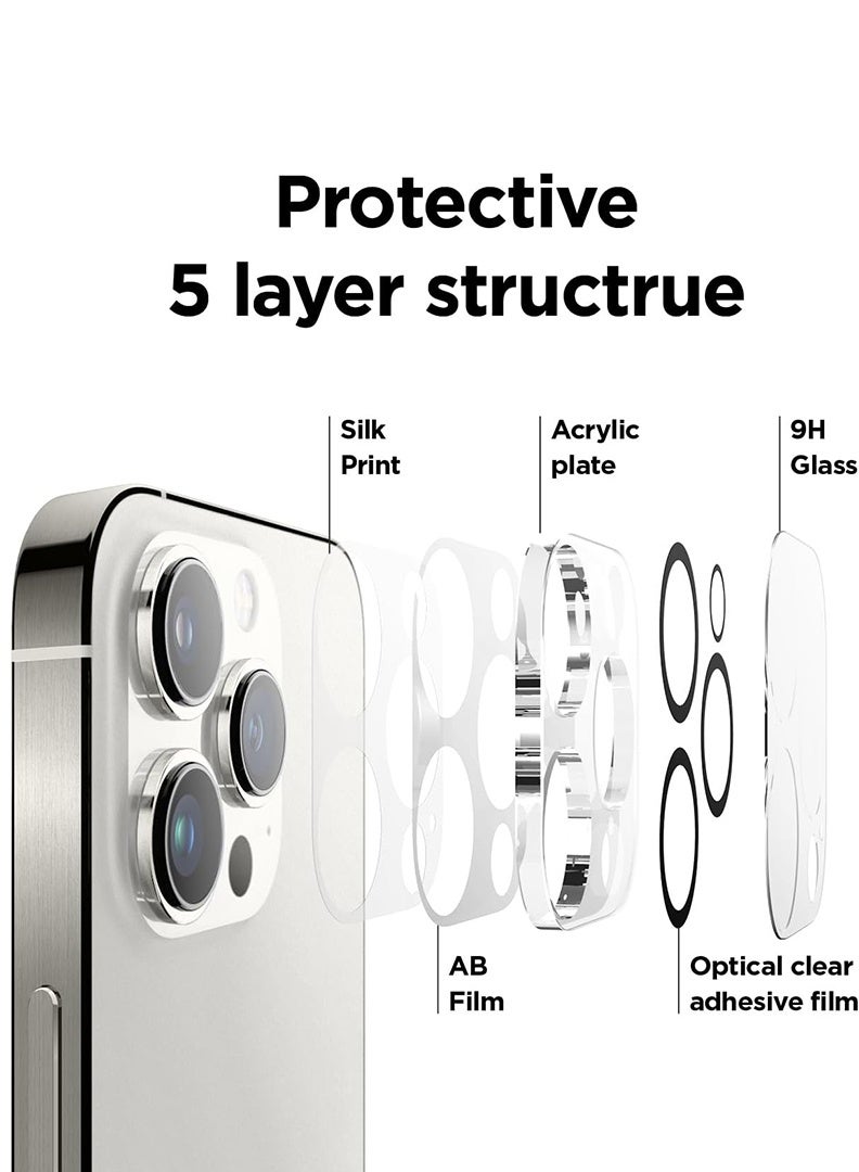 Theodor حامي عدسة الكاميرا لجهاز iPhone 16 Pro بحجم 6.3 بوصة و iPhone 16 Pro Max بحجم 6.9 بوصة، زجاج مقسى 9H، مقاوم للخدوش، متوافق مع الجرابات، لا يؤثر على الصور الليلية، وضوح عالي - Image 4