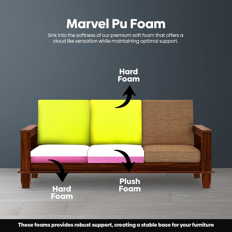 SLEEP XPERT SLEEP XPERT Marvel High Density 32D PU Foam for Furniture Sofa Couch Cushion Comfortable Padding Foam Cushion for Couch Bed Seating Cushion Foam 22x21x4 Inch 7 Years Warranty - Image 2