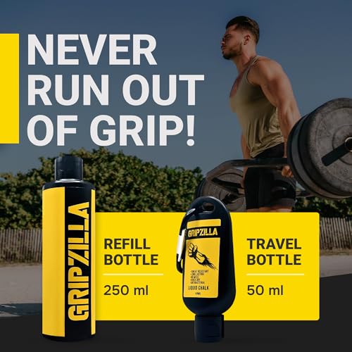 GRIPZILLA Liquid Chalk Kit Gym Chalk for Weight Lifting, Rock Climbing, Pole Grip, Bouldering, Powerlifting, Ball, Gymnastics, Sports, and Workout- Cheer - Package May Vary (250ml + 50ml Kit) - Image 2