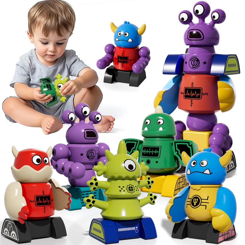 MSKOLER Magnet Robot Toys for Kids 35 Magnetism Stacking Transform Boys Toys for Ages 57 with Storage Box Set for Toldllers Age 38 Years Old Girls Christmas and Birthday Gifts - Image 3