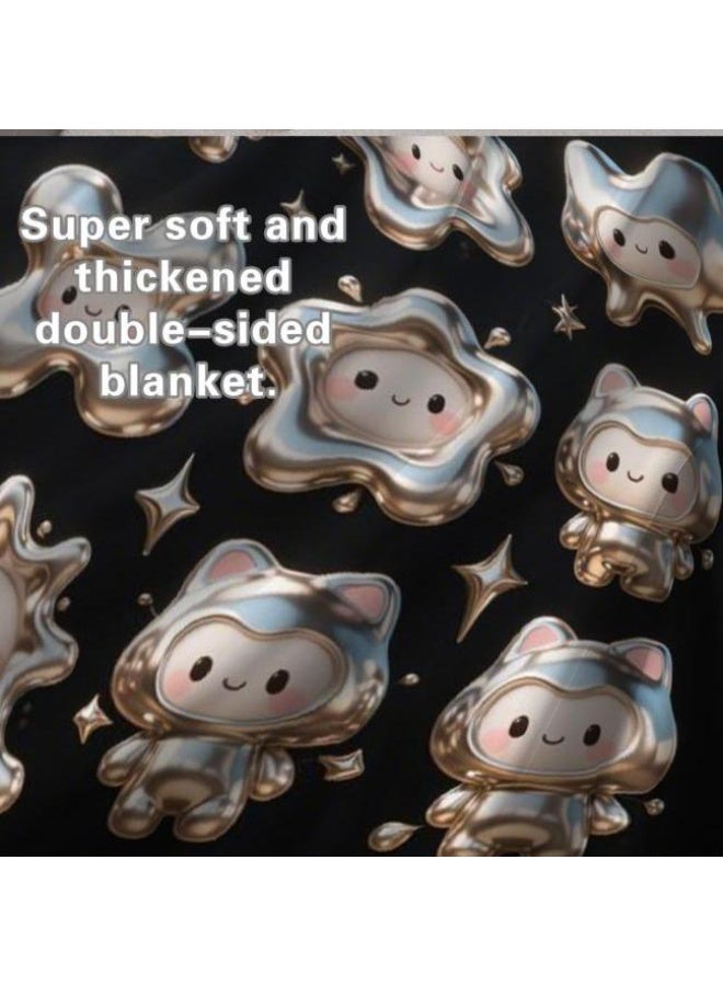Baby and children's cartoon flannel thin blanket (warm and comfortable, suitable for sleep, game use) 70cm*100cm