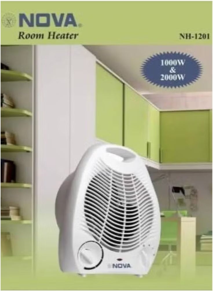 نوفا مدفأة كهربائية محمولة بمروحة مع درجتي حرارة - مدفأة صغيرة الحجم وفعالة للمنزل والمكتب وغرفة النوم - إعدادات حرارة قابلة للتعديل، تشغيل هادئ، توفير الطاقة، تسخين سريع لراحة دافئة - Image 4