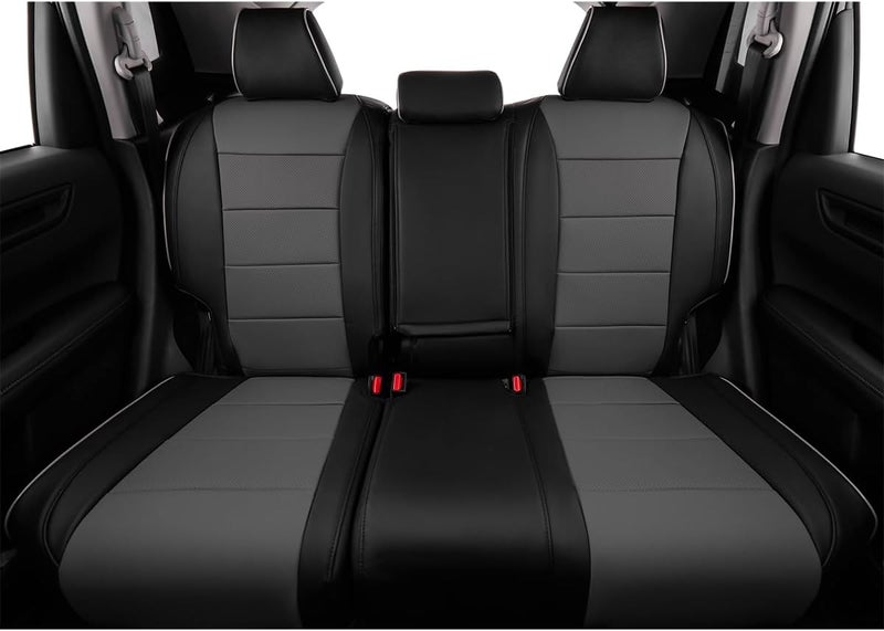 EKR Custom Fit Leather Seat Covers for Honda HRV LX (2019-2022) - Black/Gray - Image 4