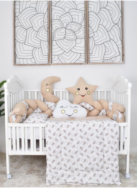 Snail Baby Bed Rails with Mattress and Pillows 6 Pieces
