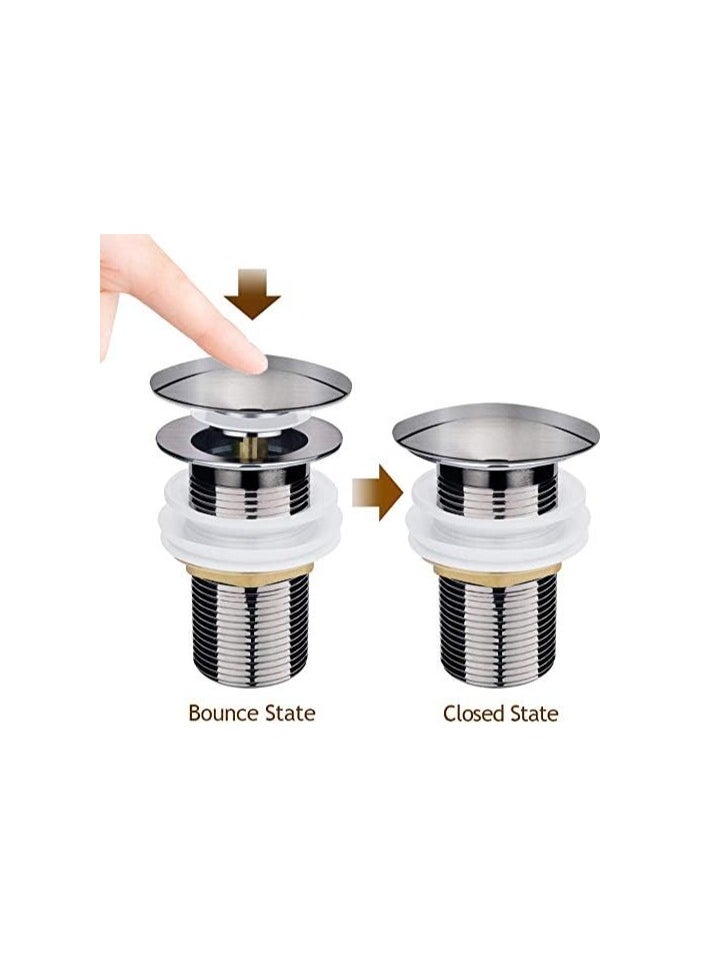 FIRST PRO Basin Sink Waste Unslotted Modern Pop Up Click Clack Nickel Plated Sprung Plug  - Image 5