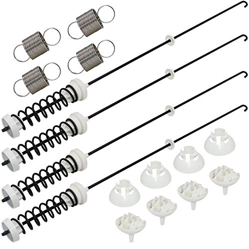 Beaquicy 【2025 UPGRADED】W10780048 Suspension Rods(23.6in) W10400895 Washer Suspension Springs(4pcs) by Beaquicy - Replacement kit for Whirlpool Kenmore and Admiral - Replaces WTW4800XQ2, WTW4800XQ4, RTW4640YQ1 - Image 1