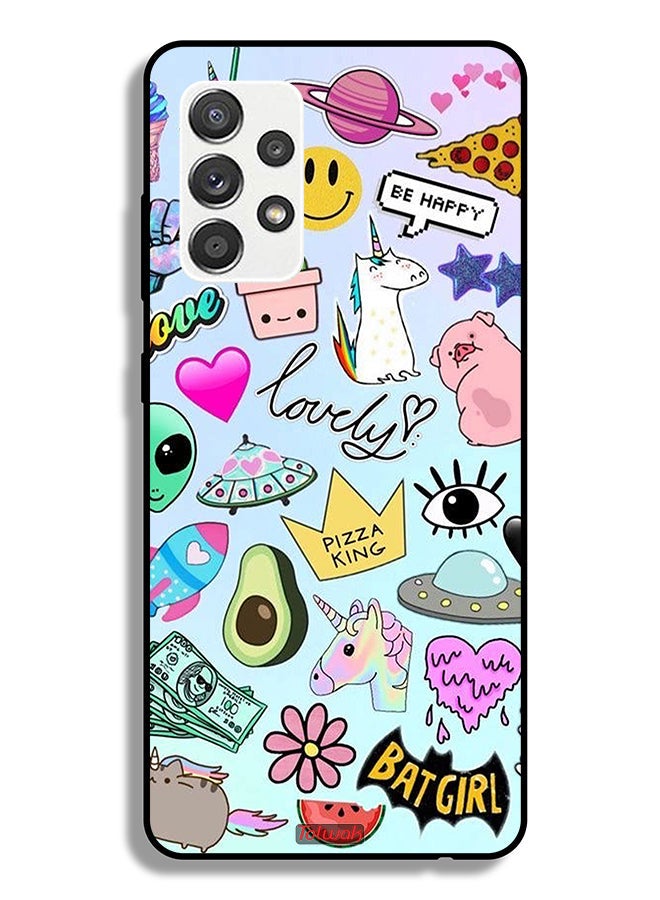Tolwak Samsung Galaxy A32 5G Protective Case Cover Lovely Stickers - Image 1