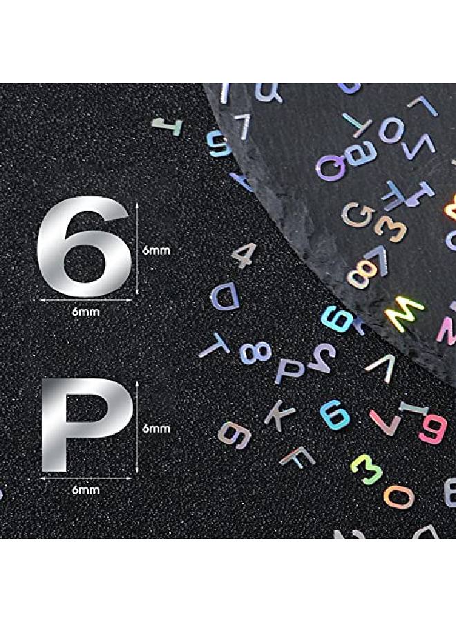 Skylety 3500 Pieces Alphabet Number And Letter Glitter 6 Mm Confetti Holographic Laser Party Confetti Shiny Sequins Table Decorations For Diy Balloons Baby Shower Birthday Wedding Party Nail Arts 2.1 Oz/Bag - Image 2