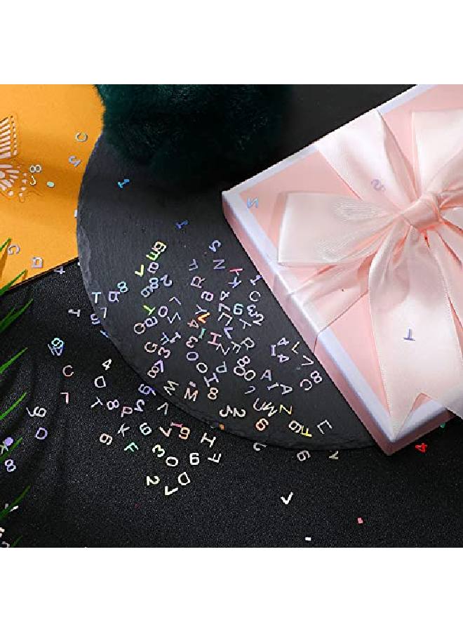 Skylety 3500 Pieces Alphabet Number And Letter Glitter 6 Mm Confetti Holographic Laser Party Confetti Shiny Sequins Table Decorations For Diy Balloons Baby Shower Birthday Wedding Party Nail Arts 2.1 Oz/Bag - Image 3