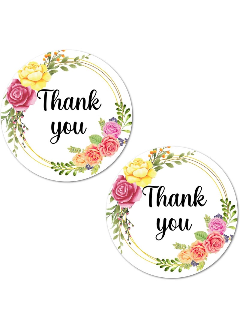 RokAPary 40 Floral Thank You Stickers 2 Inch Big Round Glossy Labels Great for Weddings Bridal Shower Engagement Party Party Favors Dcor Tags Supplies Made in USA  - Image 1