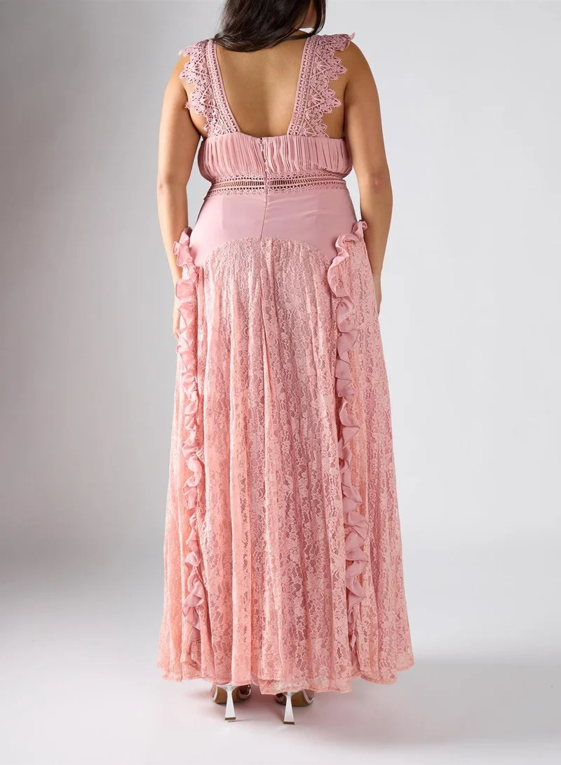ترو ديكادينس True Decadence Curve Soft Nude A-Line Dress Maxi Dress