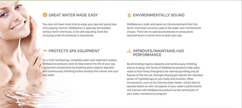Silk Balance Natural Hot Tub Water Care - 4-Month Supply - Weekly Spa Maintenance -Balancer, Clarifier, Conditioner - Simple, Soft, & Safe Water - Image 4