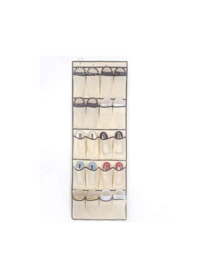 NIBEMINENT Door Hanging Fabric Shoe Organizer Beige/Black  - Image 2