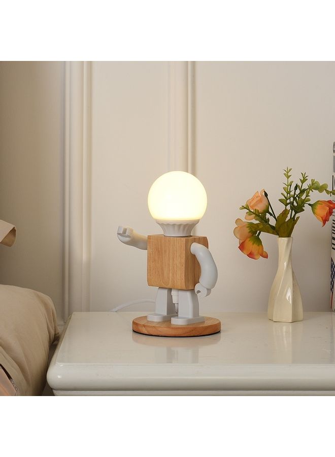 NIBEMINENT Solid Wood Robot Table Lamp Multicolour - Image 2