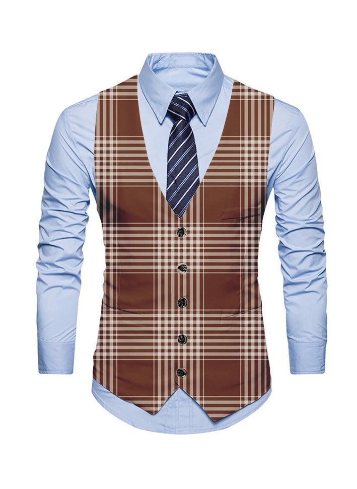 KUYING New Fashionable Personalized Printed Men's Suit Vest  - Image 1