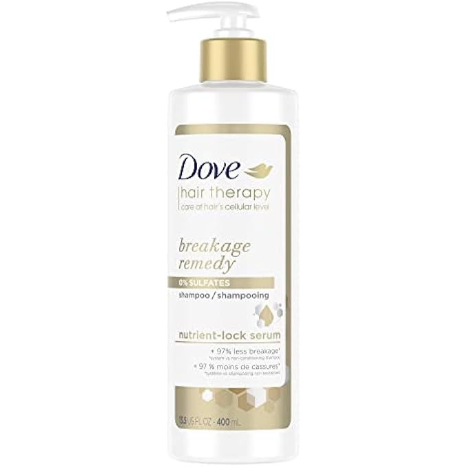 Dove HAIR THERAPY SHAMPOO FOR DAMAGED HAIR BREAKAGE REMEDY HAIR SHAMPOO WITH NUTRIENT-LOCK SERUM 13.5 FL OZ - Image 2