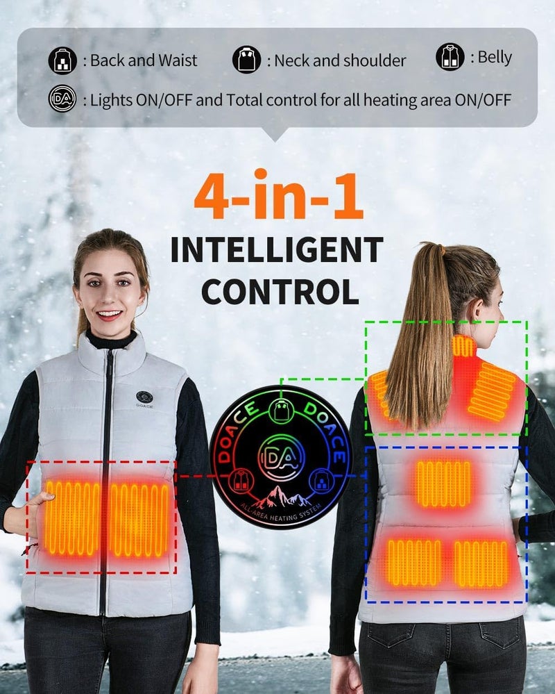 DOACE Heated Vest for Women and Men, Smart Electric Heating Vest Rechargeable, Battery Not Included - Image 2