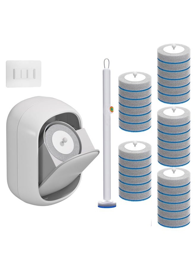 CTIME Disposable Toilet Brush with 30 Brush Heads - Image 1