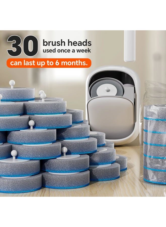 CTIME Disposable Toilet Brush with 30 Brush Heads - Image 2