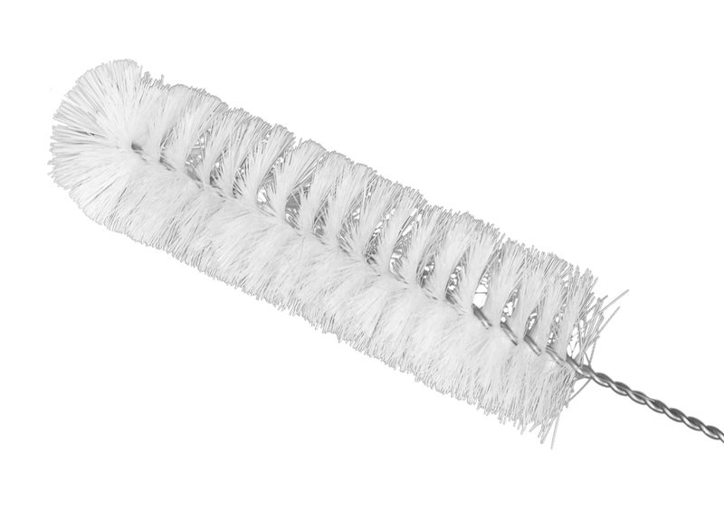 EISCO Nylon Cleaning Brush with Fan-Shaped End, 15" - Twisted Stainless Steel Wire Handle - Ideal for 1.6" - 2" Diameter Glassware, Beakers, Test Tubes, Cylinders, Flasks, Cups, Jars, Vases - Image 2